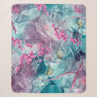 Couverture Sherpa Motif d'aquarelle de la branche de Birch