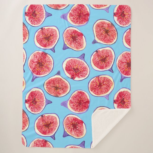 Couverture Sherpa Motif d'aquarelle des tranches de fibres (Devant)