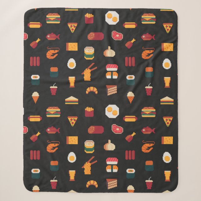 Couverture Sherpa Motif d'art en pixel sans soudure, textures de tis (Devant)