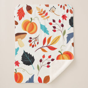 Couverture Sherpa Motif d'automne Sherpa Blanket