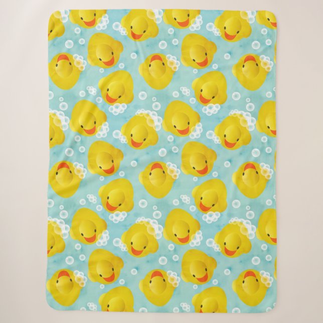 Couverture Sherpa Motif de bain canards en caoutchouc (Devant)