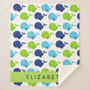 Couverture Sherpa Motif De Baleines, Beaux Baleines, Votre Nom