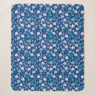 Couverture Sherpa Motif de bande dessinée avec des voiliers