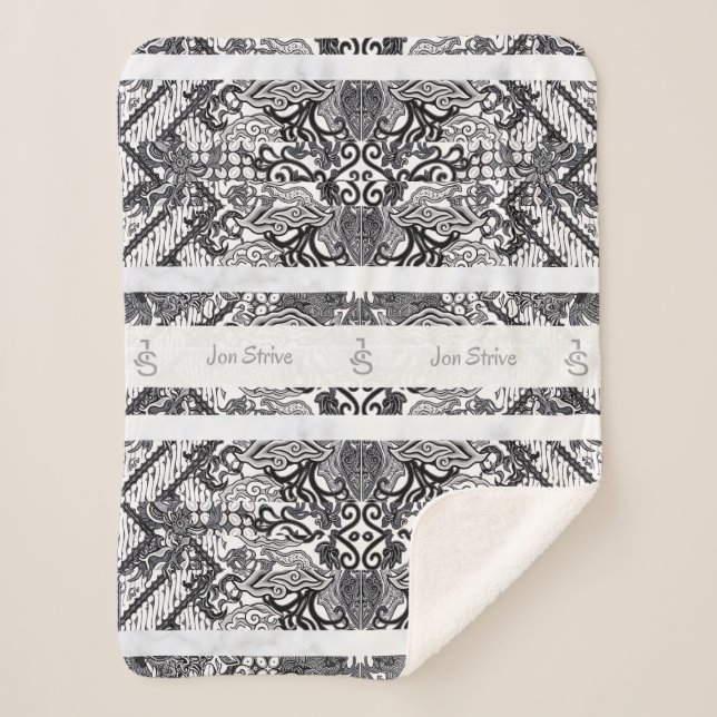 Couverture Sherpa Motif de BATIK moderne (Devant)