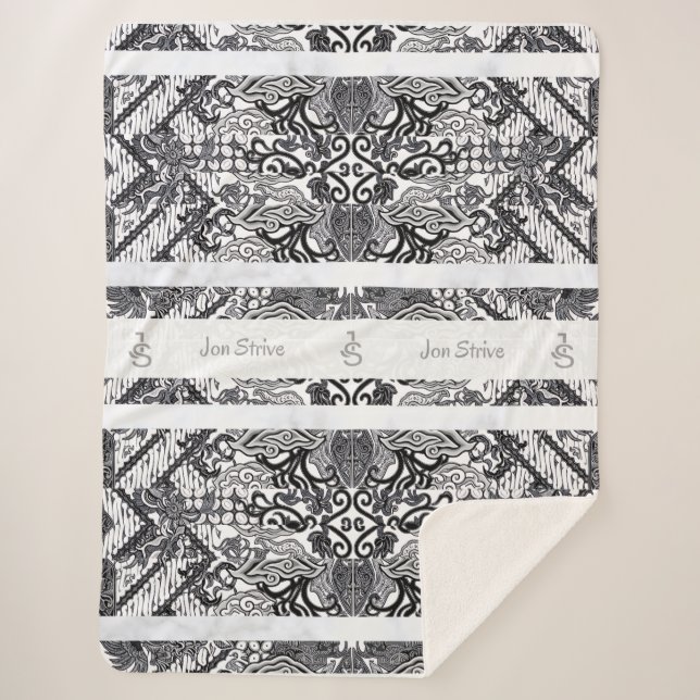 Couverture Sherpa Motif de BATIK moderne (Devant)