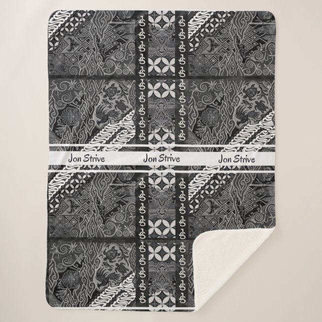 Couverture Sherpa Motif de BATIK moderne (Devant)