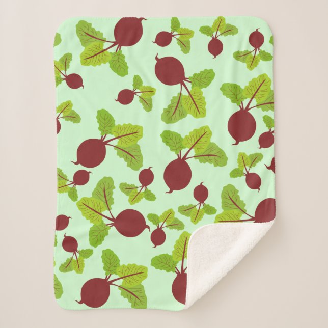 Couverture Sherpa Motif de betteraves (Devant)