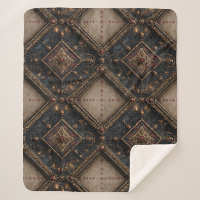 Couverture Sherpa Motif de bois sculpté gothique (1) (Devant)