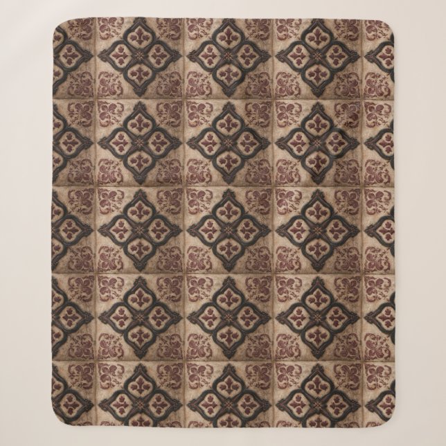 Couverture Sherpa Motif de bois sculpté gothique (5) (Devant)