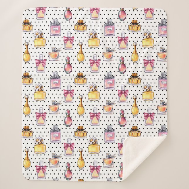 Couverture Sherpa Motif de bouteille de Parfum (Devant)