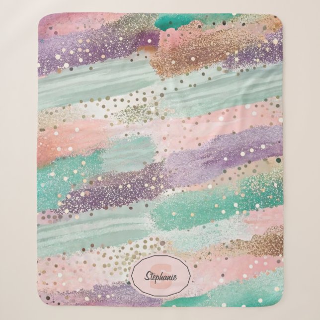 Couverture Sherpa Motif de brosse diagonale dynamique (2) (Devant)