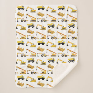 Couverture Sherpa Motif de camions de construction