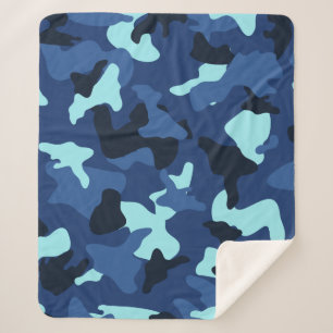 Couverture Sherpa Motif de camouflage camouflage bleu marine de l'ar
