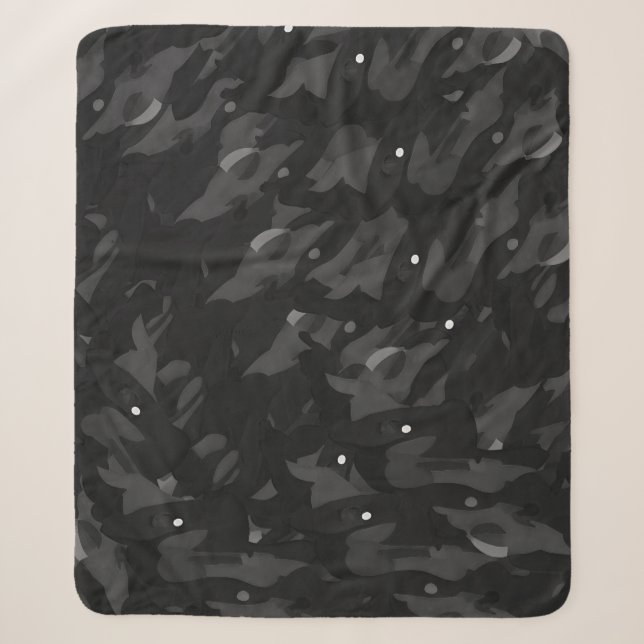 Couverture Sherpa Motif de camouflage gris urbain (Devant)