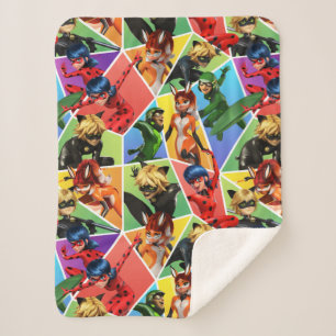 Couverture Sherpa Motif de caractères couleur miquille