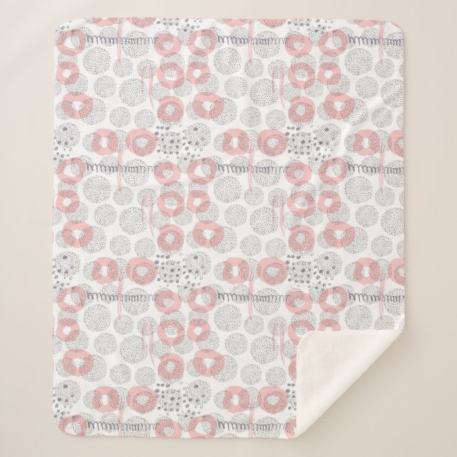 Couverture Sherpa Motif de cercle de point de polka (Devant)