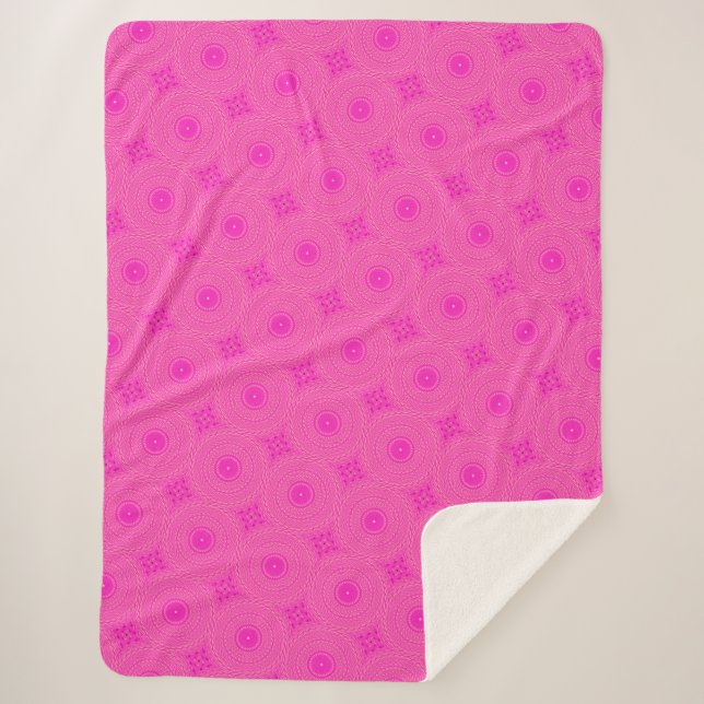 Couverture Sherpa Motif de cercles roses chauds (Devant)