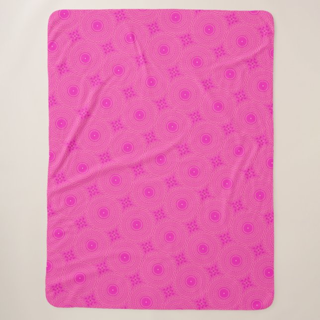 Couverture Sherpa Motif de cercles roses chauds (Devant)