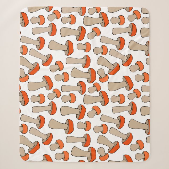 Couverture Sherpa Motif de champignons d'Aspen rouge orange (Devant)