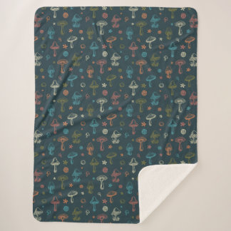 Couverture Sherpa Motif de champignons Whimsical