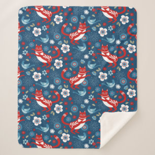 Couverture Sherpa Motif de chats mignons