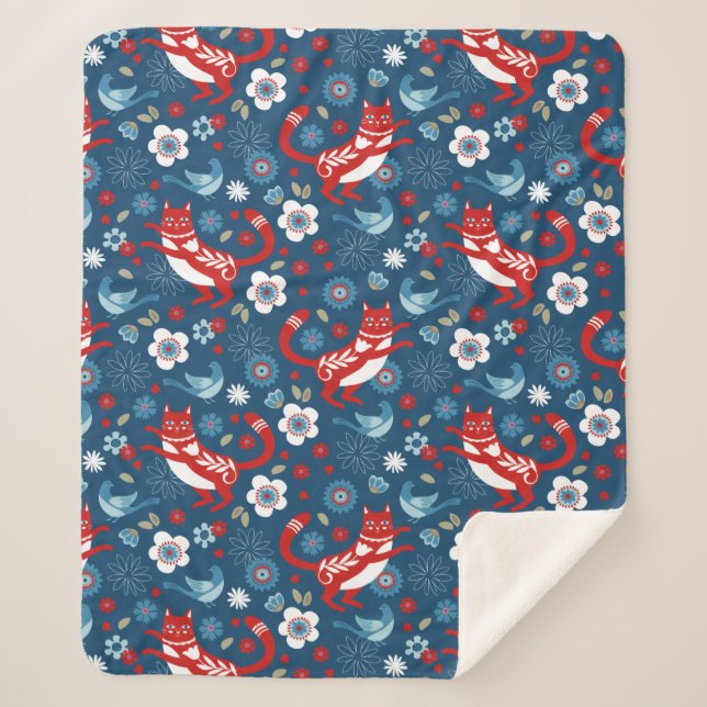 Couverture Sherpa Motif de chats mignons (Devant)