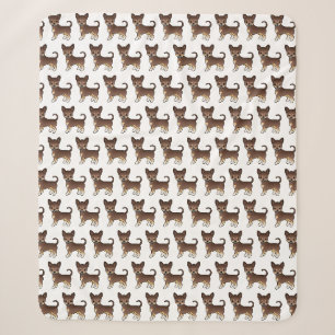 Couverture Sherpa Motif de Chihuahua à poil lisse au chocolat et au 