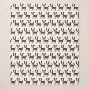 Couverture Sherpa Motif de Chihuahua à poil lisse tricolore au choco