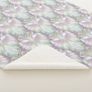 Couverture Sherpa Motif de chouette oracle violet pastel