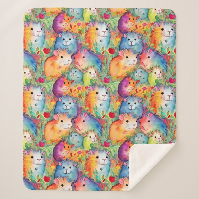 Couverture Sherpa Motif de cobayes mignons (Devant)