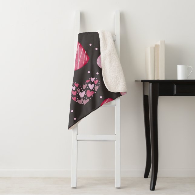 Couverture Sherpa Motif de coeur 34 (En situation)