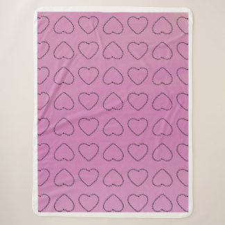 Couverture Sherpa Motif de coeurs de rennes de Noël mignons