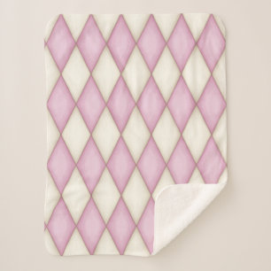 Couverture Sherpa Motif de contrôle Diamond Arlequin Arlequin Rose &