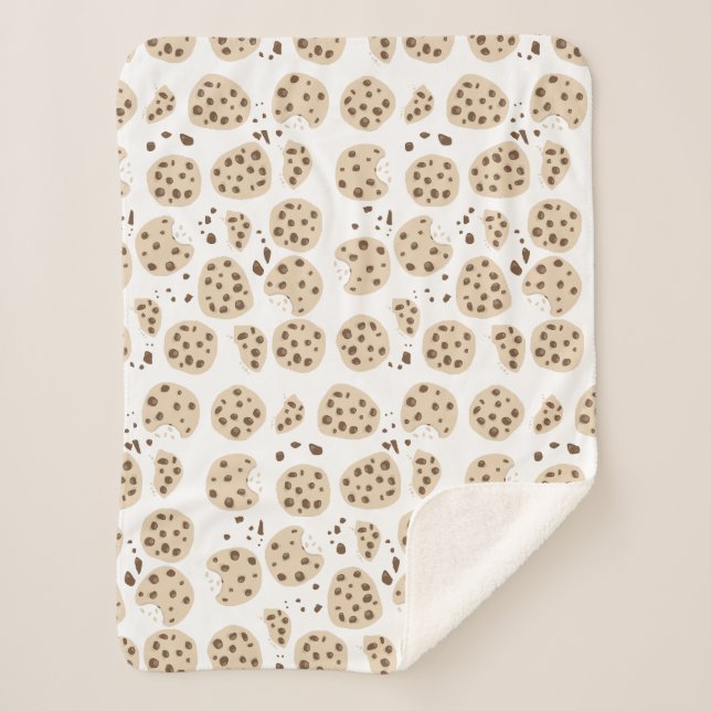 Couverture Sherpa Motif de cookies à puces de chocolat (Devant)