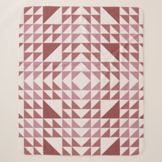 Couverture Sherpa Motif de courtepointe géométrique rose poudré