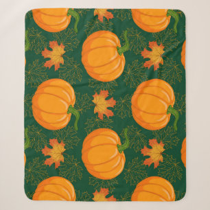 Couverture Sherpa Motif de départ d'automne du Citrouille orange