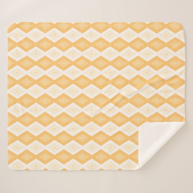 Couverture Sherpa Motif de diamant jaune (Devant (Horizontal))