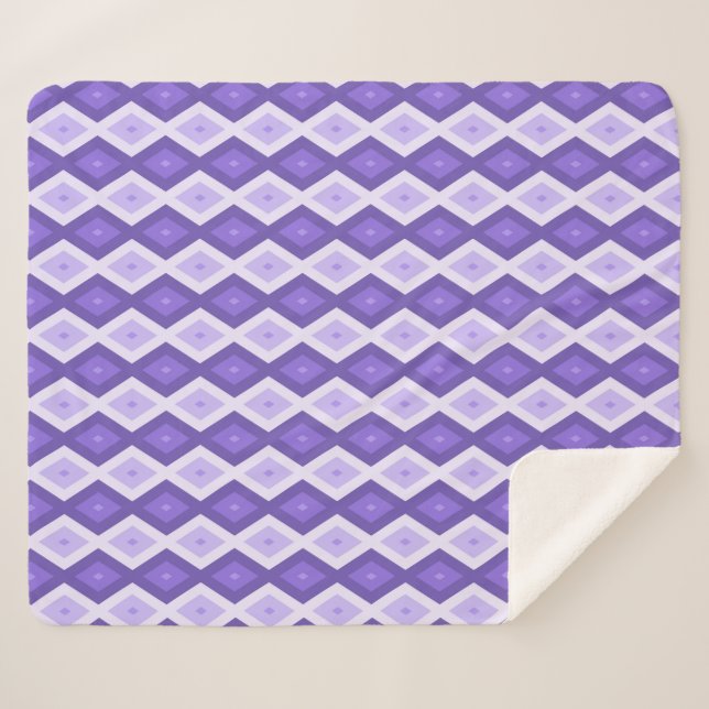 Couverture Sherpa Motif de diamant violet (Devant (Horizontal))