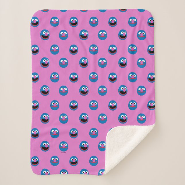 Couverture Sherpa Motif de face de Grover rose (Devant)