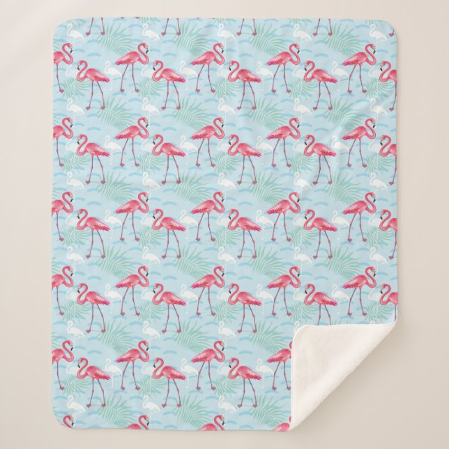 Couverture Sherpa Motif de Flamant rose (Devant)