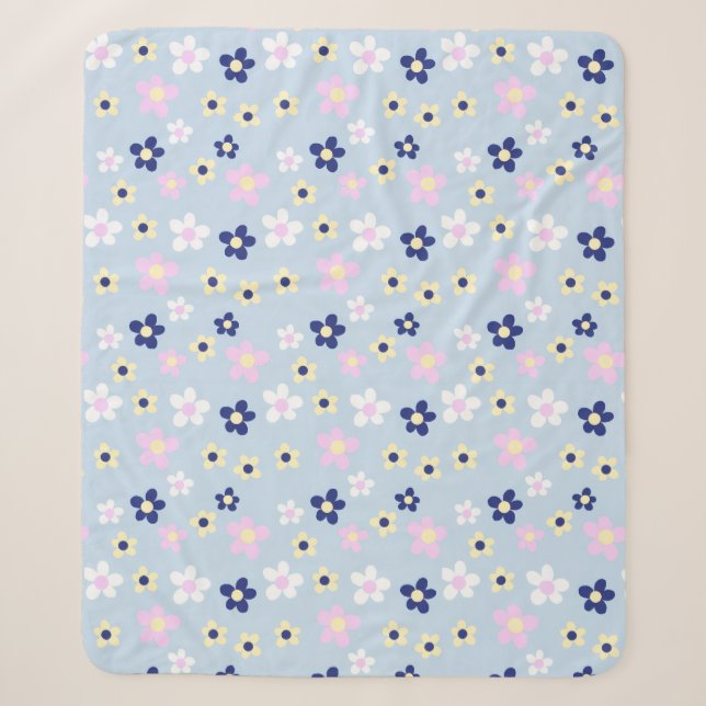 Couverture Sherpa Motif de fleur simple mignon (Devant)