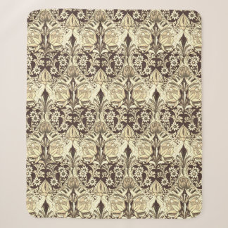Couverture Sherpa Motif de fleurs beige élégant vintage victorien