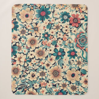 Couverture Sherpa Motif de fleurs de printemps de Bohême