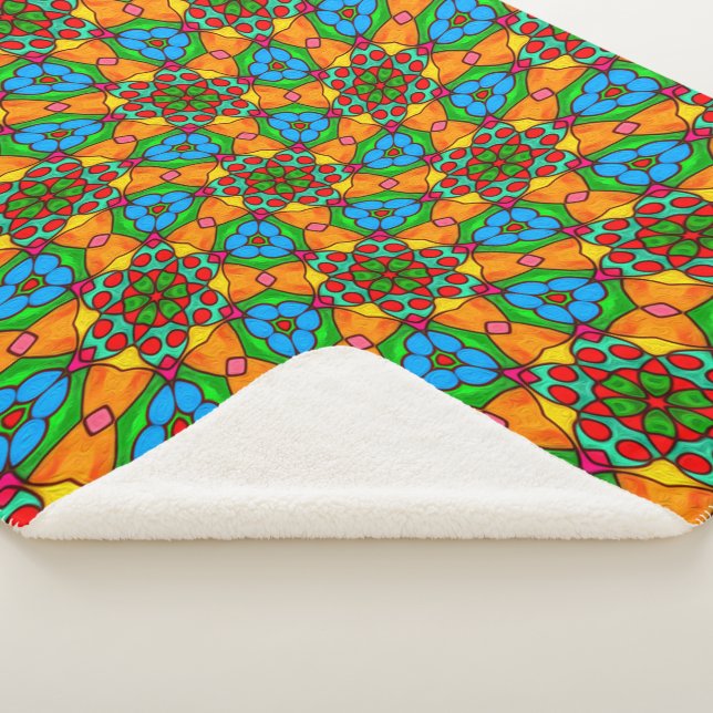 Couverture Sherpa Motif de fleurs esthétiques (3/4)