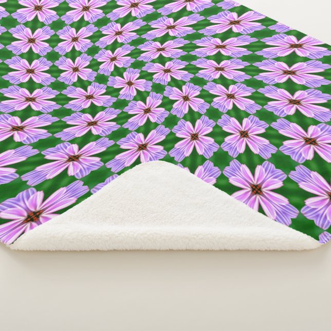 Couverture Sherpa Motif de fleurs rose pâle (3/4)