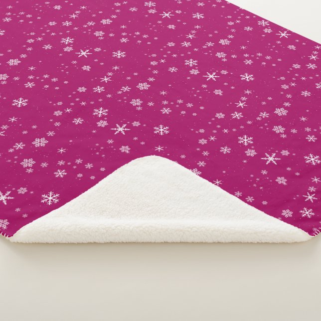 Couverture Sherpa Motif de flocon de neige sur Noël violet (3/4)
