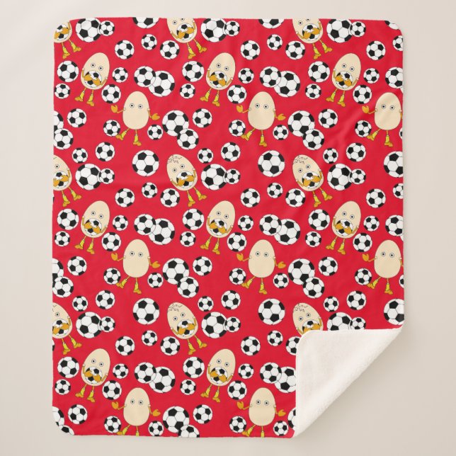 Couverture Sherpa Motif de football Egghead (Devant)