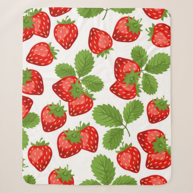 Couverture Sherpa Motif de fraises (Devant)