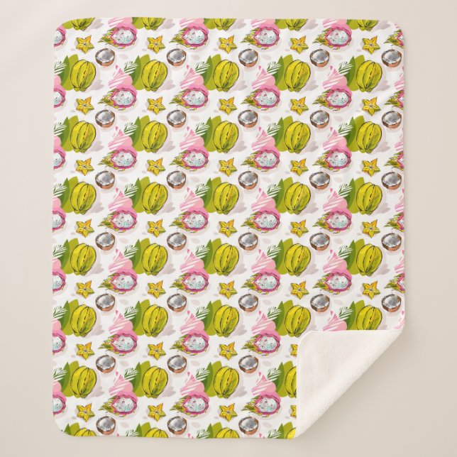 Couverture Sherpa Motif de fruit texturisé par carte blanche (Devant)