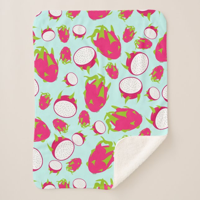 Couverture Sherpa Motif de fruits dragon (Devant)